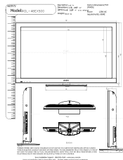 Sony KDL-46EX500 Dimensions Diagram