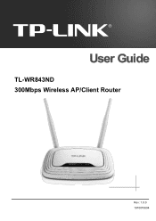 TP-Link TL-WR843ND TL-WR843ND V1 User Guide