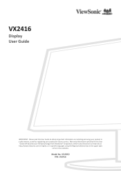 ViewSonic VX2416 User Guide English