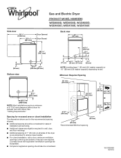 Whirlpool WGD8500DC Dimension Guide
