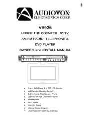 Audiovox VE926 Owners Manual