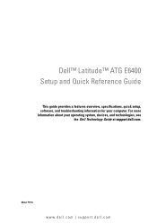 Dell Latitude E6400 ATG Setup and Quick Reference Guide 