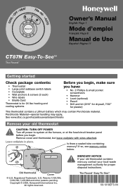 Honeywell CT87N Owner's Manual