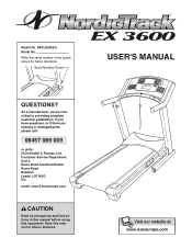 NordicTrack Ex3600 Treadmill User Manual