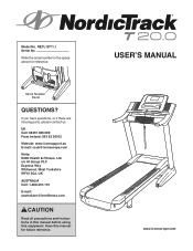 NordicTrack T20.0 Treadmill Uk Manual