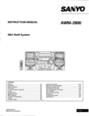 Sanyo AWM-2800 Instruction Manual