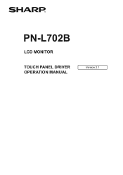 Sharp PN-L702B PN-L702B Touch Panel Driver Operation Manual