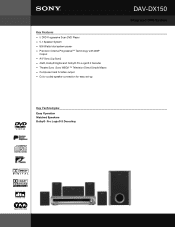 Sony DAV-DX150 Marketing Specifications