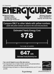 Whirlpool WRS586FIEM Energy Guide