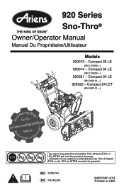Ariens Compact Track 24 Owners Manual