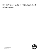 HP RDX320 HP RDX Utility 2.32 (HP RDX Tools 1.54) release notes (5697-2613, July 2013)