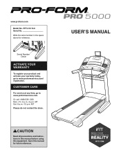 ProForm Pro 5000 Treadmill English Manual