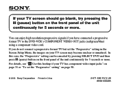 Sony SLV-D271P Note On Blank Screen