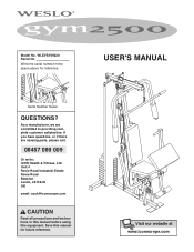 Weslo Gym 2500 Uk Manual