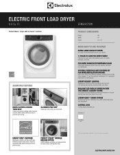 Electrolux EFME427UIW Product Specifications Sheet English
