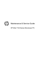 HP Elite 7100 Maintenance & Service Guide: HP Elite 7100 Series Microtower PC