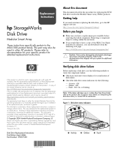 HP StorageWorks Modular Smart Array 1000 HP StorageWorks Disk Drive Modular Smart Array Replacement Instructions (April 2004)