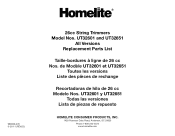 Homelite UT32651 Replacement Parts List