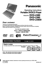 Panasonic DVD LS82 Portable Dvd Player