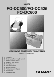 Sharp FO-DC600 FO-DC500 | FO-DC525 | FO-DC600 Operation Manual