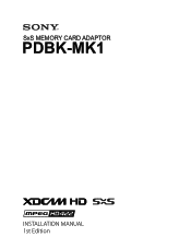 Sony PDWHR1 Installation Guide (PDBK-MK1 SxS Option Board Installation Manual)