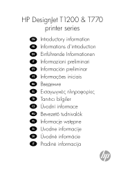 HP DesignJet T700 HP Designjet T770 & T1200 Printer Series - Introductory Information: English