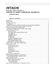 Hitachi 60SX10B Owners Guide