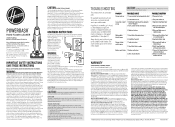 Hoover PowerDash Product Manual