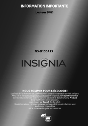 Insignia NS-D150A13 Important Information (French)