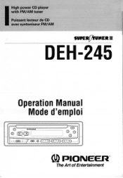 Pioneer DEH-245 Operation Manual