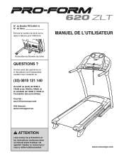 ProForm 620 Zlt Treadmill French Manual