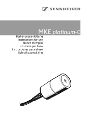 Sennheiser MKE PLATINUM Instructions for Use