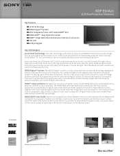 Sony KDF-E60A20PKG Marketing Specifications (KDFE60A20 only)