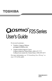 Toshiba Qosmio F25-AV205 User Guide