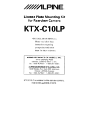 Alpine KTX-C10LP Installation Manual