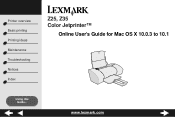 Lexmark 15J0070 Online User's Guide for Mac OS X 10.0.3 to 10.1
