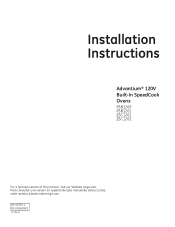 GE PSB120 Installation Instructions
