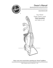 Hoover F6207-900 Owners Manual