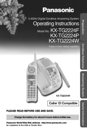 Panasonic KX-TG2224W 2.4 Ghz Digital Cdl