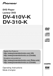 Pioneer DV310 Owner's Manual