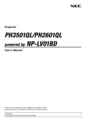 Sharp NP-PH3501QL User Manual - NEC
