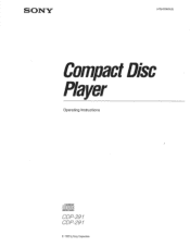 Sony CDP-291 Operating Instructions