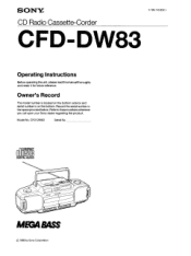 Sony CFD-DW83 Operating Instructions  (primary manual)