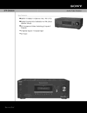 Sony STR-DG500 Marketing Specifications
