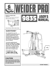 Weider Pro 9835 English Manual