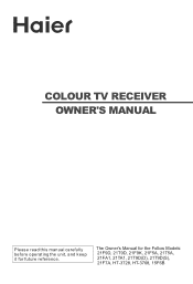 Haier 21T5A Owners Manual