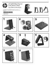 HP L6010 L6010 Retail Monitor Dual Position Stand Low-Mount Instructions and HIgh-Mount Instructions