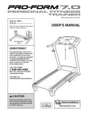 ProForm 7.0 Personal Fit-trainer Treadmill Canadian English Manual