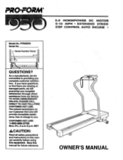 ProForm 930 Treadmill English Manual