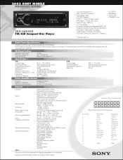 Sony CDX-CA900X Product Guide / Specifications